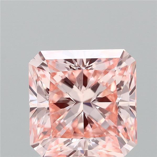 2.07 Carat Radiant Shaped, Ideal Cut, FANCY VIVID PINK Color, VS2 Clarity, IGI Certified Lab Grown Diamond
