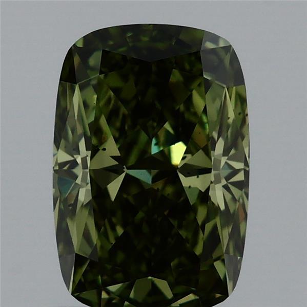 1.47 Carat Cushion Shaped, Ideal Cut, FANCY VIVID GREEN Color, VS2 Clarity, IGI Certified Lab Grown Diamond
