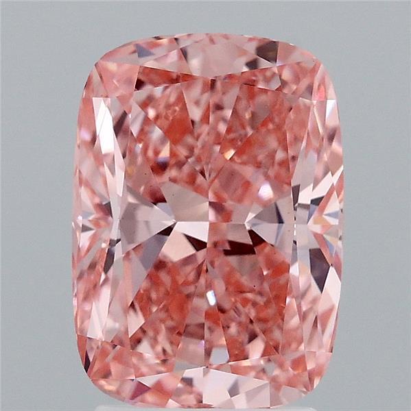 3.00 Carat Cushion Shaped, Ideal Cut, FANCY VIVID PINK Color, VS1 Clarity, IGI Certified Lab Grown Diamond