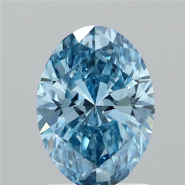 1.56 Carat Oval Shaped, Ideal Cut, FANCY VIVID BLUE Color, VS1 Clarity, IGI Certified Lab Grown Diamond