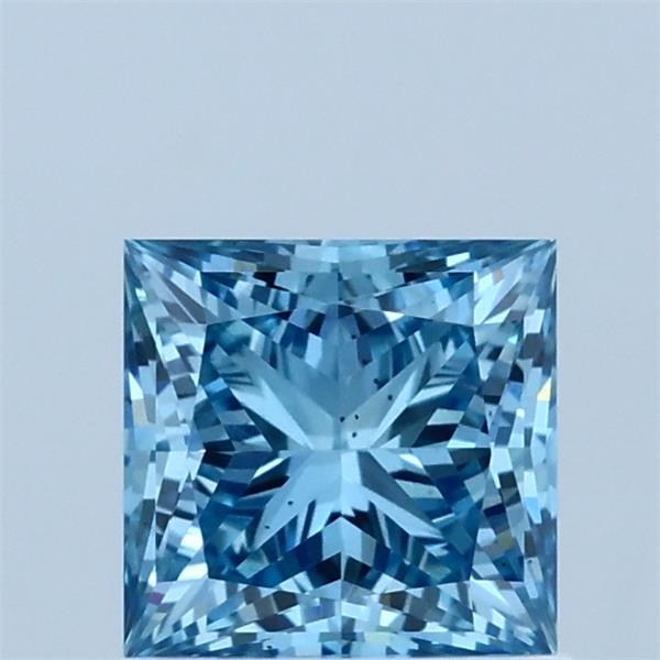 1.03 Carat Princess Shaped, Ideal Cut, FANCY VIVID BLUE Color, VS2 Clarity, IGI Certified Lab Grown Diamond