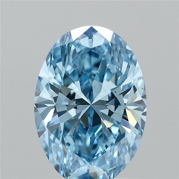 1.02 Carat Oval Shaped, Ideal Cut, FANCY VIVID BLUE Color, VS1 Clarity, IGI Certified Lab Grown Diamond