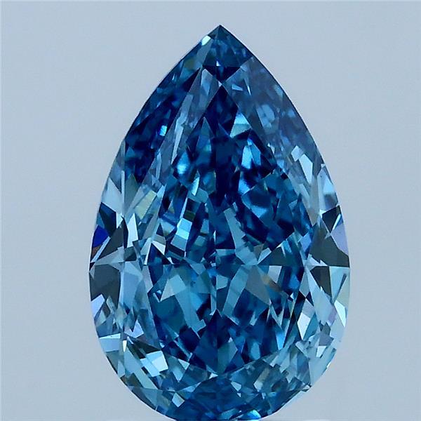 2.03 Carat Pear Shaped, Ideal Cut, FANCY VIVID BLUE Color, VS1 Clarity, IGI Certified Lab Grown Diamond