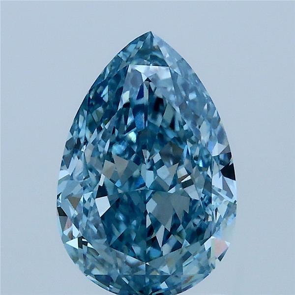 2.01 Carat Pear Shaped, Ideal Cut, FANCY VIVID BLUE Color, VVS2 Clarity, IGI Certified Lab Grown Diamond