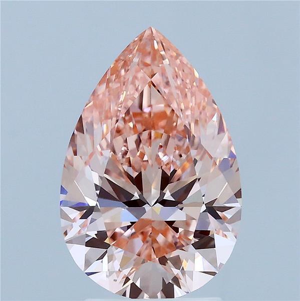 2.81 Carat Pear Shaped, Excellent Cut, FANCY VIVID PINK Color, VVS2 Clarity, IGI Certified Lab Grown Diamond