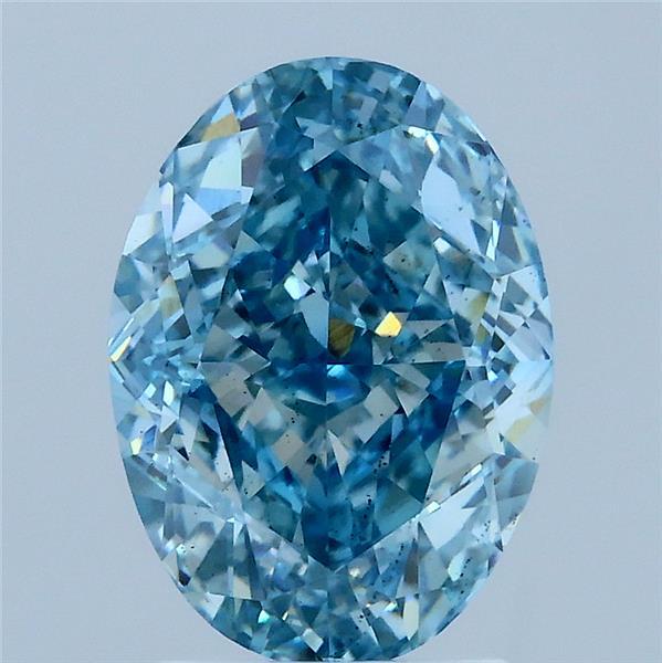 3.07 Carat Oval Shaped, Very Good Cut, FANCY VIVID BLUE Color, VS2 Clarity, IGI Certified Lab Grown Diamond