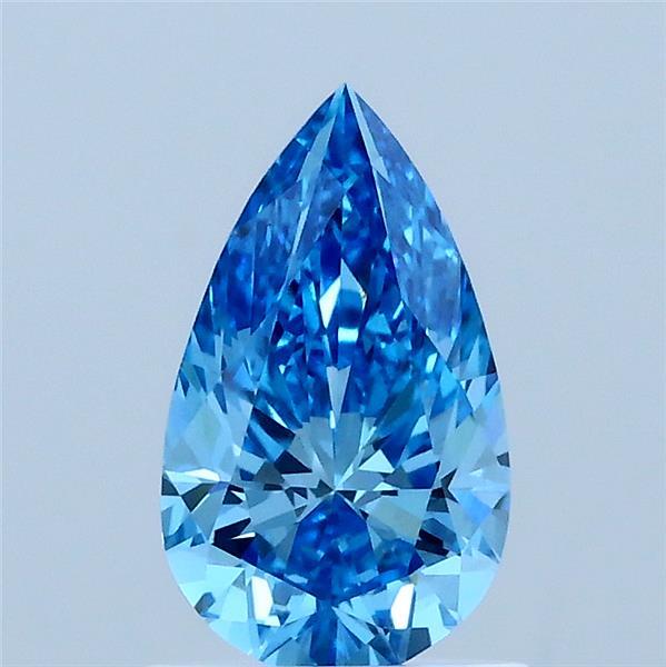 1.00 Carat Pear Shaped, Excellent Cut, FANCY VIVID BLUE Color, VS1 Clarity, IGI Certified Lab Grown Diamond