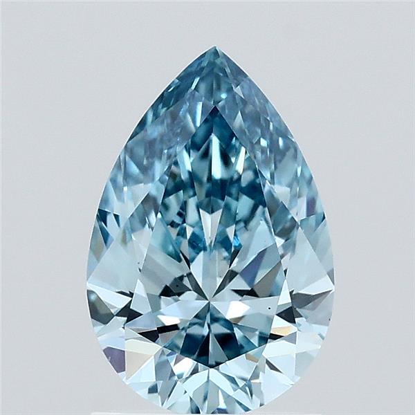 1.40 Carat Pear Shaped, Ideal Cut, FANCY VIVID BLUE Color, VS1 Clarity, IGI Certified Lab Grown Diamond