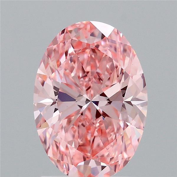 2.00 Carat Oval Shaped, Ideal Cut, FANCY VIVID PINK Color, VS1 Clarity, IGI Certified Lab Grown Diamond