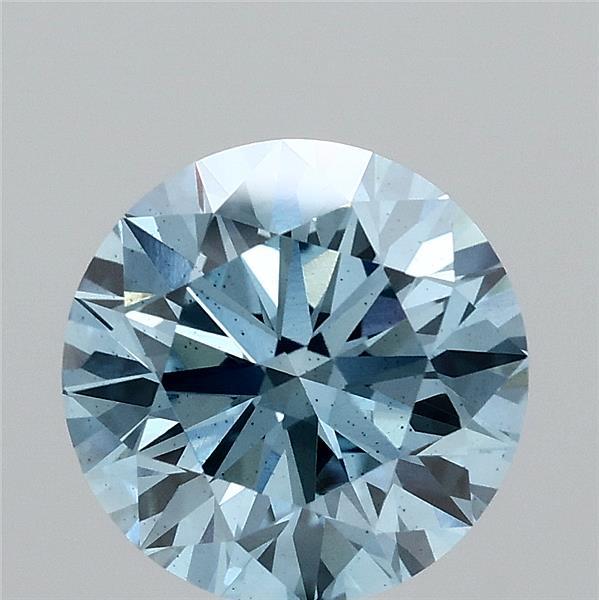 2.50 Carat Round Shaped, Excellent Cut, FANCY VIVID BLUE Color, SI1 Clarity, IGI Certified Lab Grown Diamond