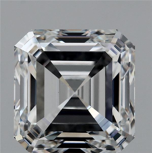 5.57 Carat Asscher Shaped, Excellent Cut, F Color, VVS2 Clarity, IGI Certified Lab Grown Diamond