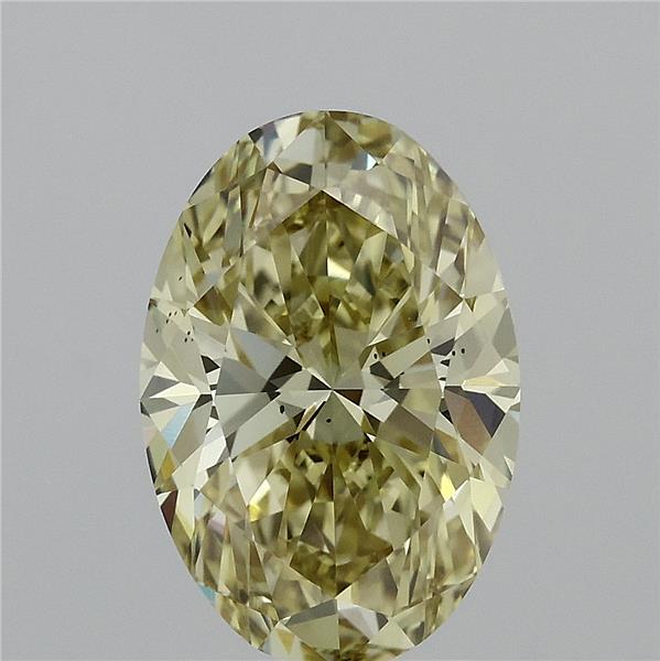 3.00 Carat Oval Shaped, Excellent Cut, FANCY INTENSE YELLOW Color, SI1 Clarity, IGI Certified Lab Grown Diamond
