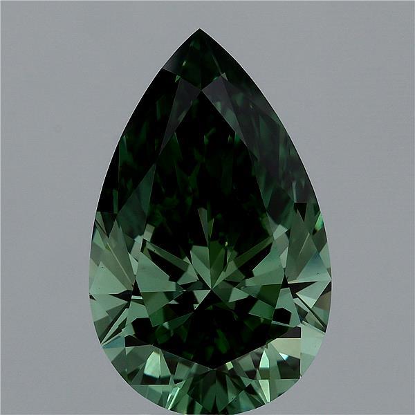 6.27 Carat Pear Shaped, Ideal Cut, FANCY VIVID GREEN Color, VS1 Clarity, IGI Certified Lab Grown Diamond