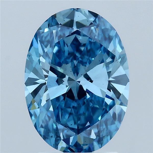 2.52 Carat Oval Shaped, Ideal Cut, FANCY VIVID BLUE Color, VS2 Clarity, IGI Certified Lab Grown Diamond