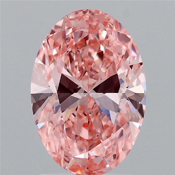 1.84 Carat Oval Shaped, Ideal Cut, FANCY VIVID PINK Color, VS1 Clarity, IGI Certified Lab Grown Diamond