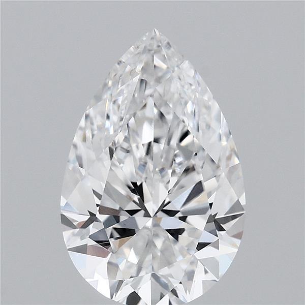 2.58 Carat Pear Shaped, Ideal Cut, D Color, VVS2 Clarity, IGI Certified Lab Grown Diamond