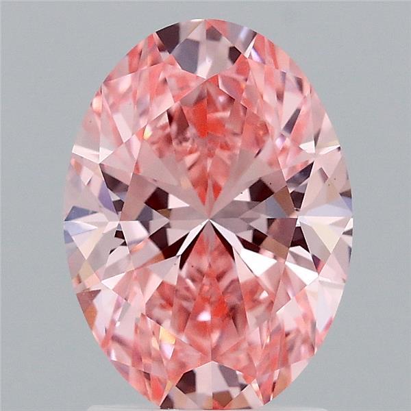 2.03 Carat Oval Shaped, Excellent Cut, FANCY VIVID PINK Color, VS1 Clarity, IGI Certified Lab Grown Diamond