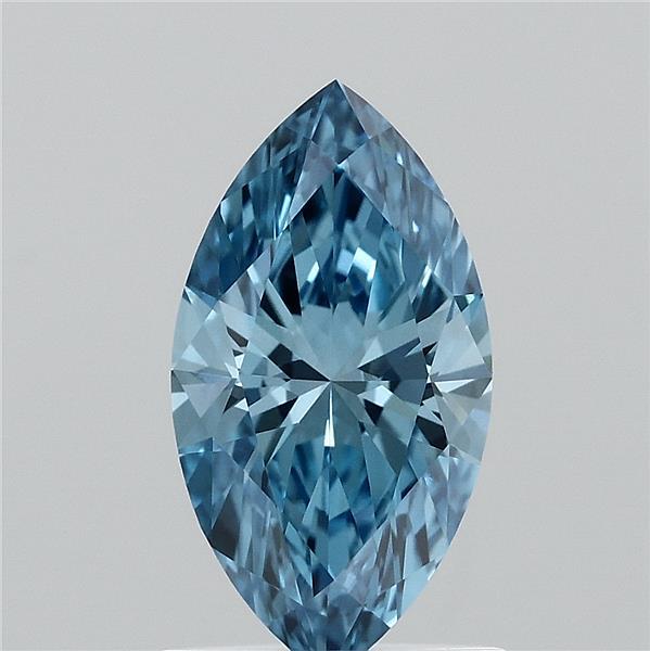 1.00 Carat Marquise Shaped, Ideal Cut, FANCY VIVID BLUE Color, VVS2 Clarity, IGI Certified Lab Grown Diamond
