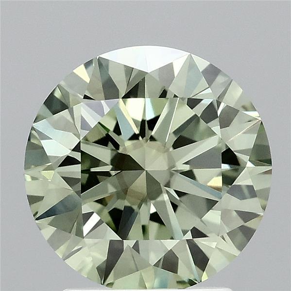 2.50 Carat Round Shaped, Excellent Cut, FANCY VIVID GREEN Color, VS2 Clarity, IGI Certified Lab Grown Diamond