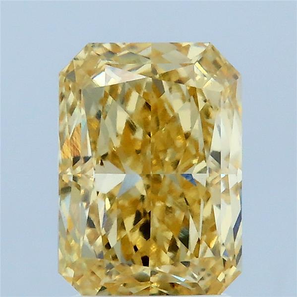 2.09 Carat Radiant Shaped, Excellent Cut, FANCY INTENSE YELLOW Color, VVS2 Clarity, IGI Certified Lab Grown Diamond