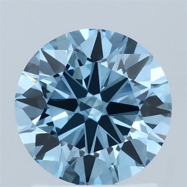 1.50 Carat Round Shaped, Ideal Cut, FANCY VIVID BLUE Color, VS2 Clarity, IGI Certified Lab Grown Diamond
