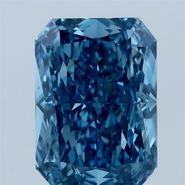 1.69 Carat Radiant Shaped, Excellent Cut, FANCY VIVID BLUE Color, VS1 Clarity, IGI Certified Lab Grown Diamond