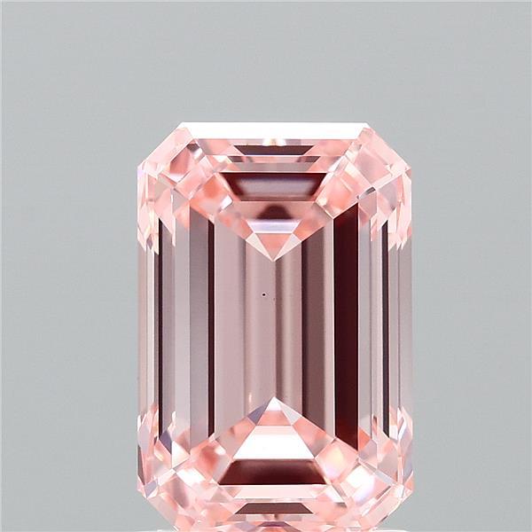 2.01 Carat Emerald Shaped, Excellent Cut, FANCY VIVID PINK Color, VS1 Clarity, IGI Certified Lab Grown Diamond