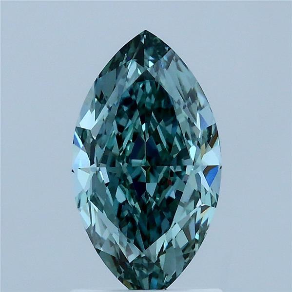 1.55 Carat Marquise Shaped, Ideal Cut, FANCY VIVID GREEN Color, VVS2 Clarity, IGI Certified Lab Grown Diamond