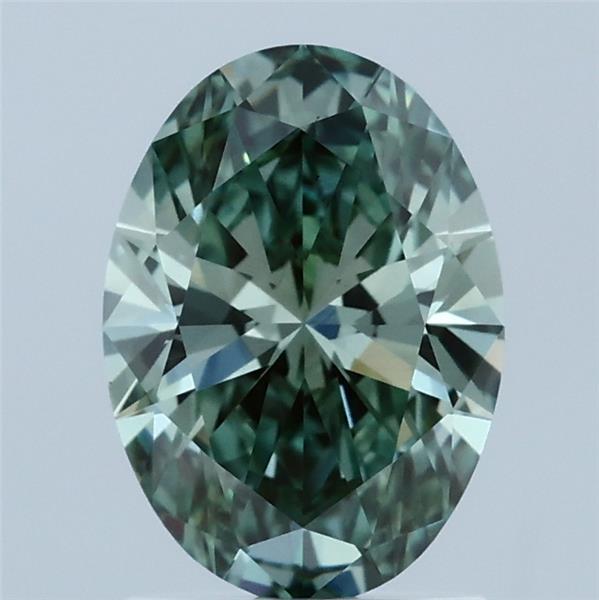 1.51 Carat Oval Shaped, Ideal Cut, FANCY VIVID GREEN Color, VS1 Clarity, IGI Certified Lab Grown Diamond