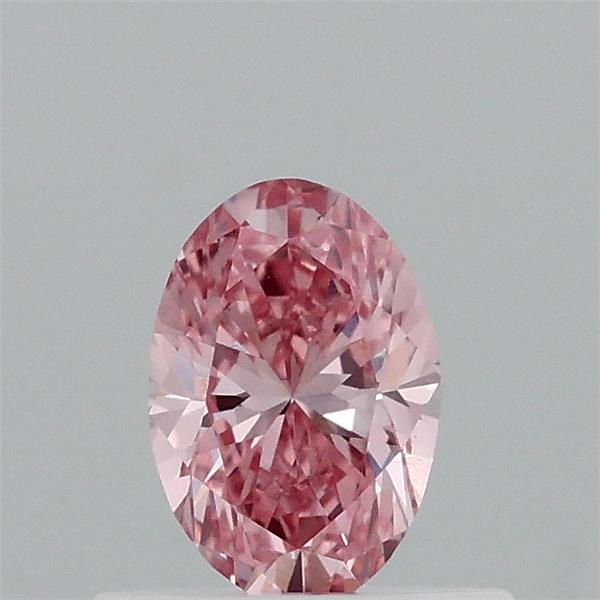 0.46 Carat Oval Shaped, Very Good Cut, FANCY VIVID PINK Color, VVS2 Clarity, IGI Certified Lab Grown Diamond