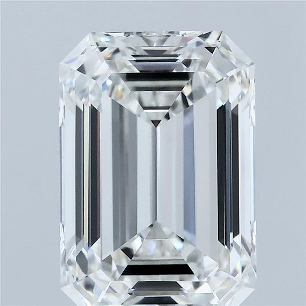4.60 Carat Emerald Shaped, Ideal Cut, F Color, VVS2 Clarity, IGI Certified Lab Grown Diamond