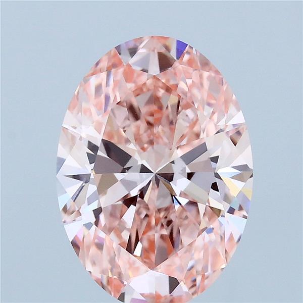 3.00 Carat Oval Shaped, Ideal Cut, FANCY VIVID PINK Color, VVS2 Clarity, IGI Certified Lab Grown Diamond