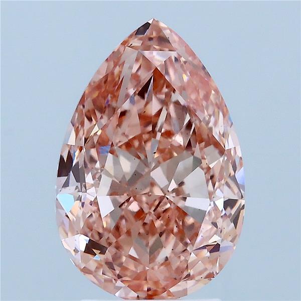 3.56 Carat Pear Shaped, Excellent Cut, FANCY INTENSE PINK Color, VS2 Clarity, IGI Certified Lab Grown Diamond