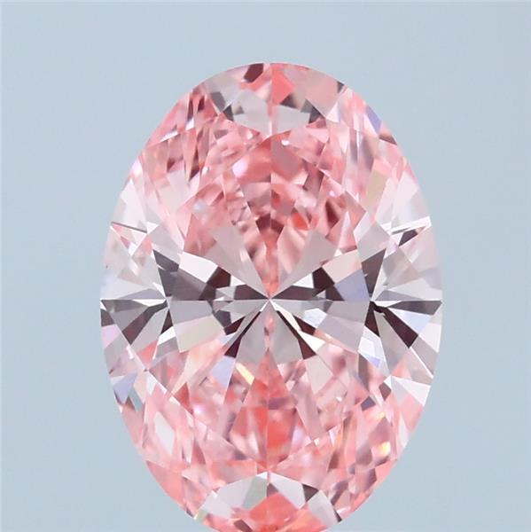 2.01 Carat Oval Shaped, Ideal Cut, FANCY VIVID PINK Color, VVS2 Clarity, IGI Certified Lab Grown Diamond
