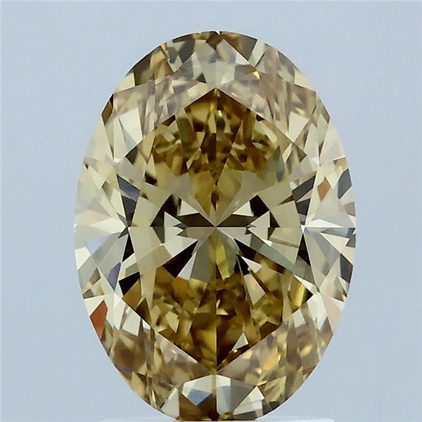 2.00 Carat Oval Shaped, Ideal Cut, FANCY INTENSE YELLOW Color, VVS2 Clarity, IGI Certified Lab Grown Diamond