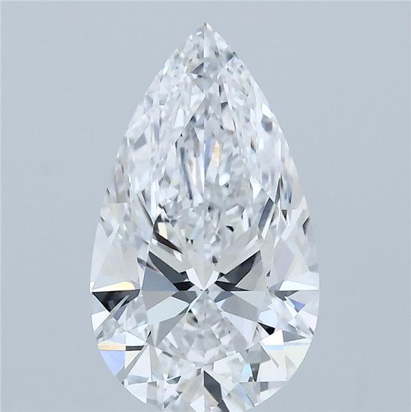 2.00 Carat Pear Shaped, Excellent Cut, D Color, VVS2 Clarity, IGI Certified Lab Grown Diamond