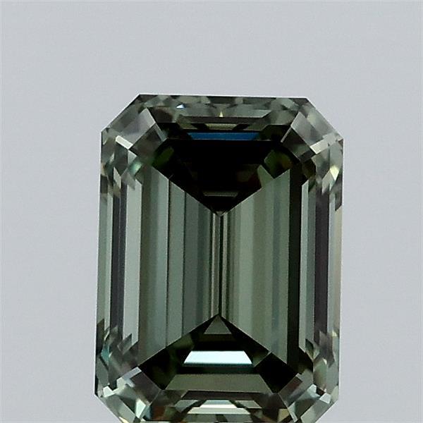 1.04 Carat Emerald Shaped, Ideal Cut, FANCY VIVID GREEN Color, VVS2 Clarity, IGI Certified Lab Grown Diamond