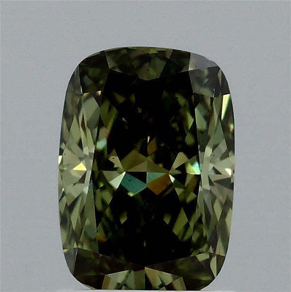 1.43 Carat Cushion Shaped, Ideal Cut, FANCY VIVID GREEN Color, VS2 Clarity, IGI Certified Lab Grown Diamond