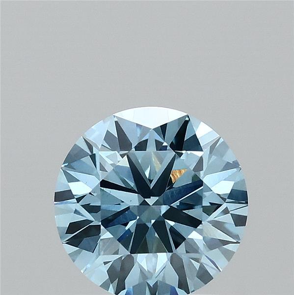 1.47 Carat Round Shaped, Ideal Cut, FANCY VIVID BLUE Color, VS1 Clarity, IGI Certified Lab Grown Diamond