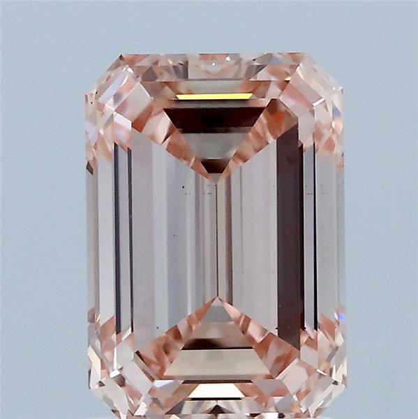 2.04 Carat Emerald Shaped, Ideal Cut, FANCY INTENSE PINK Color, VS1 Clarity, IGI Certified Lab Grown Diamond