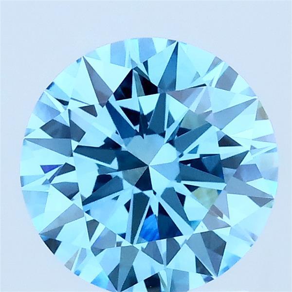 1.50 Carat Round Shaped, Excellent Cut, FANCY VIVID BLUE Color, VVS2 Clarity, IGI Certified Lab Grown Diamond