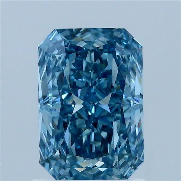 1.53 Carat Radiant Shaped, Excellent Cut, FANCY VIVID BLUE Color, VS1 Clarity, IGI Certified Lab Grown Diamond