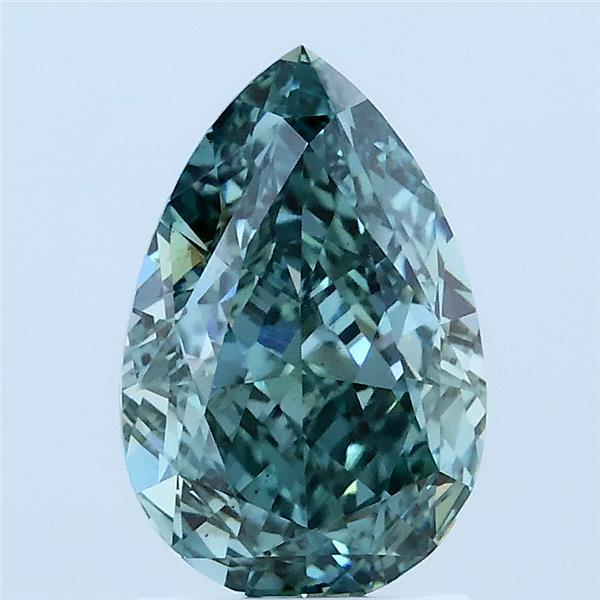 2.02 Carat Pear Shaped, Excellent Cut, FANCY VIVID GREEN Color, VS1 Clarity, IGI Certified Lab Grown Diamond