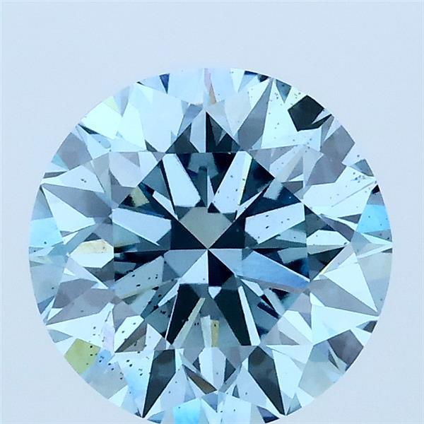 2.01 Carat Round Shaped, Excellent Cut, FANCY VIVID BLUE Color, SI1 Clarity, IGI Certified Lab Grown Diamond