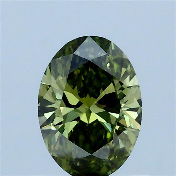 0.64 Carat Oval Shaped, Ideal Cut, FANCY VIVID GREEN Color, VVS2 Clarity, IGI Certified Lab Grown Diamond