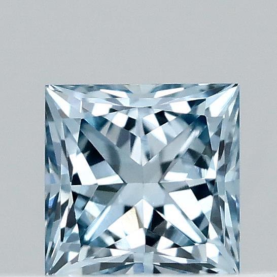 0.32 Carat Princess Shaped, Ideal Cut, FANCY VIVID BLUE Color, VVS1 Clarity, IGI Certified Lab Grown Diamond