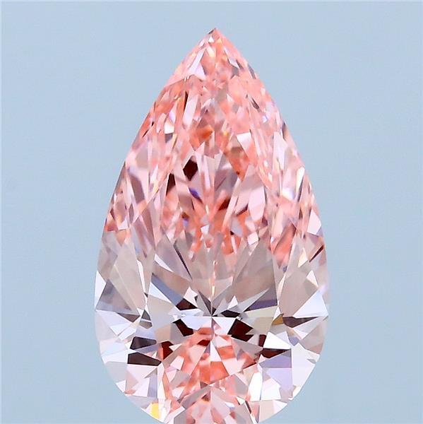 1.98 Carat Pear Shaped, Excellent Cut, FANCY VIVID PINK Color, VVS1 Clarity, IGI Certified Lab Grown Diamond