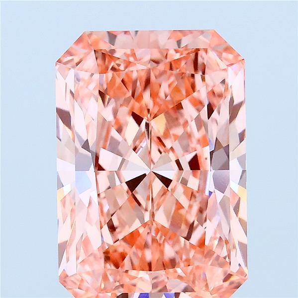 4.00 Carat Radiant Shaped, Ideal Cut, FANCY VIVID PINK Color, VS1 Clarity, IGI Certified Lab Grown Diamond