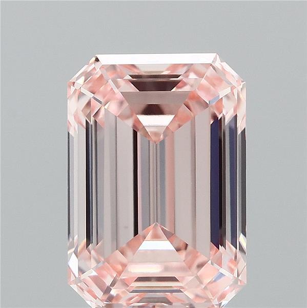 2.03 Carat Emerald Shaped, Ideal Cut, FANCY INTENSE PINK Color, VS1 Clarity, IGI Certified Lab Grown Diamond