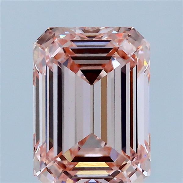 2.01 Carat Emerald Shaped, Ideal Cut, FANCY INTENSE PINK Color, VS1 Clarity, IGI Certified Lab Grown Diamond